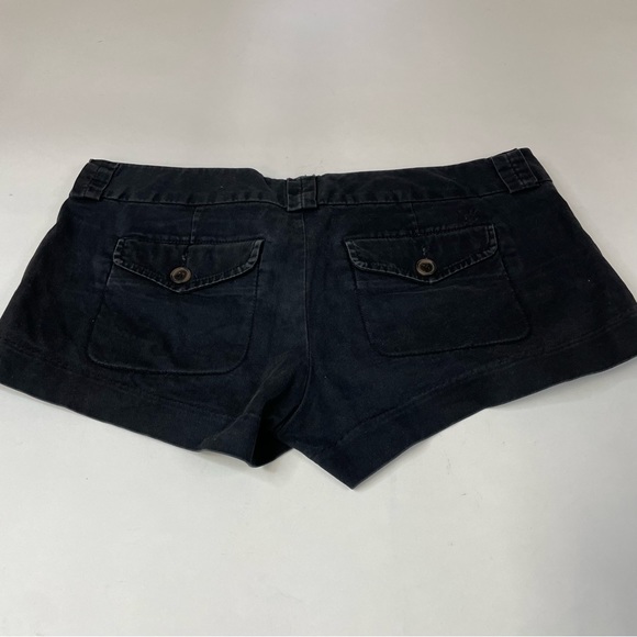 American Eagle Womens Shortie Shorts Chino Size 6 Solid Black Flap Pockets #1089 - Picture 10 of 11